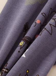 女童卡通公主印花灰色家居内衣套装、睡衣套装，适合春秋季 - 灰色 - 查看 9