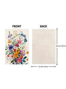 Outdoor Colorful Flower Garden Flag, Spring And Summer Garden Flag, Bright Flower Printing, Outdoor Lawn And Courtyard Flag Decoration, Excluding Flagpoles, 12*18inch Birthday Decorations Wedding Decor Party Decor Banner Gifts Graduation