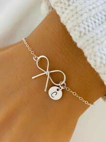 Pulsera personalizada "Atar el nudo", regalo para dama de honor, joyería de lazos, regalo para niña de las flores, regalo de boda, regalo para dama de honor, regalo para el equipo nupcial