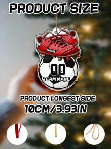 1pc Customized Acrylic Football/Baseball Shaped Keychain With Personalized Text