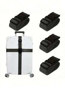 1pc/4pcs Simple And Fashionable Multi-Functional Adjustable Luggage Strap, Colorful And Dynamic Cross-Shaped Strap Travel Essentials Travel Accessories Travel Must Haves Bag For School School Accessories School Stuff - Multicolor - View 12