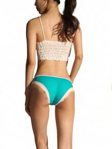 12 Or 6 Pieces Of Multi-Color Combination Set With Bow Decoration Cotton Women's Underwear, Skin Friendly, Soft, Comfortable, Breathable, High Waisted, Elastic, Suitable For Daily Wear In All Seasons - 混色12件裝 - 查看 2