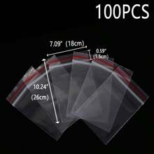100pcs 1 Inch To 12 Inch Plastic Self-Seal Bags, PE Material, Reusable Ziplock Bags, 200Pcs Variety Pack, Double Layer 0.065mm Thick, Transparent Jewelry Pouches, Document Holders, Outdoor Camping Multi-Purpose Tool Bags, Holiday Gift Packaging, Clothes Storage Bags, Vacuum Seal Bags, Transparent Self-Adhesive Bags, Suitable For Transport, Travel, Outdoor Camping, Storage, Packaging, Gifts, Holidays - 100Pcs - View 15