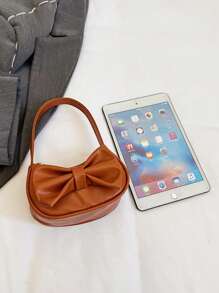 1pc Sweet PU Bow Handbag Shoulder Bag, Casual & Fashionable Solid Color Small Bag, Meets All-Match Storage Needs, Multiple Colors Available, Exquisite & Versatile, Suitable For Daily Travel, Shopping, Photography, All Seasons, Great Gift For Teenagers - Bow Handbag - View 10