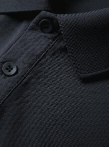 HUODA Men's Solid Color Casual Commuting Polo Shirt - Dark Grey - View 7