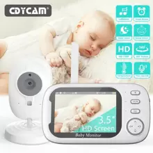 CDYCAM 3.5 Inch Wireless Video Baby Monitor Color Night Vision Temperature Monitoring Two Way Audio Talk Baby Nanny Security Camera IR LED Night Vision Intercom Baby Shower Family Decorations Gifts