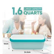 1pc/2pcs, Rectangular Ice Cream Box, Ice Cream Scoop, Frozen Container, Ice Cream Storage Container With Lid, Stackable Design, Double-Layer Insulation, Heat Preservation, Can Be Washed In The Dishwasher - Multicolor - View 6