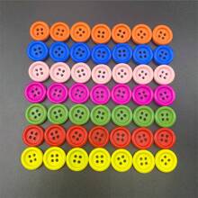 50 stuks gemengde kleuren 1,15 cm/1,5 cm houten knoop met 4 gaten, ronde houten knoop, doe-het-zelf knutselwerkjes en kledingdecoratie