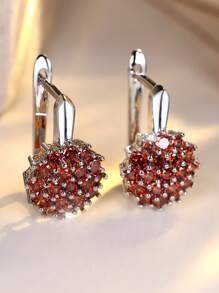 1 Par de Pendientes de Lujo con Circonita de Girasol y Copo de Nieve, Adecuados para Bodas, Damas de Honor, Esposa, Hija, Regalo del Día de San Valentín