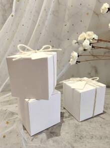 5/10/50 piezas Cajas de regalo cuadradas de papel Kraft marrón vintage, suministros para fiestas y embalaje