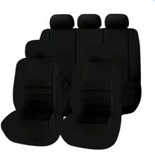 Juego de 9 fundas de asiento de coche, universales, accesorios de coche - Negro - Ver 1