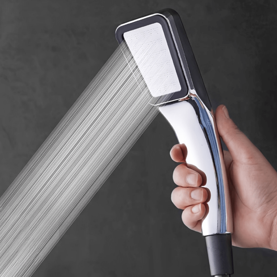 1pc High Pressure Water Saving Handheld Shower Head, 300 Nozzle Strengthened Boosting Shower Head, Plastic Spray Shower Head, Lotus Shower Head, Bathroom Accessories Home Bathroom Decor Summer