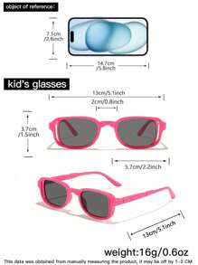 Juego de 3 piezas de gafas rectangulares de colores de tipo macaron plegables y portátiles para niños y niñas de 4 a 12 años, para combinar con atuendos en vacaciones y regalos festivos