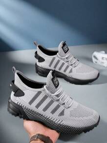 Men's Breathable Non-Slip Athletic Sneakers - Fashionable Casual Sports Shoes For Spring/Summer, Suitable For Outdoor Activities, Jogging, And Park Workouts