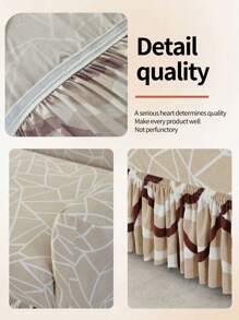 1 peça linda capa de sofá com saia decorativa, antiderrapante, elástica, tecido de seda leitosa, antissujeira para animais de estimação, assento único, assento duplo, três assentos, quatro assentos, estampa geométrica, capa de sofá, estilo saia, estilo quatro estações