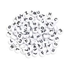 100 stuks/pak acryl platte ronde letterkralen, 10 mm, voor het maken van doe-het-zelf armbanden en kettingen
