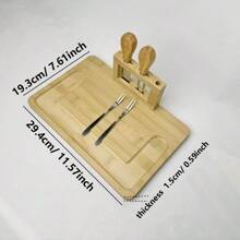 1 Plateau à fromage, 1 Fourchette à fromage, 1 Couteau à fromage droit, 2 Fourchettes à fruit, Plateau de service de cuisine maison pour fruits, pain, biscuits, convient pour les fêtes, les vacances et les cadeaux