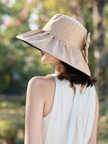 1 chiếc mũ rộng vành đa năng tối giản dành cho nữ, mũ chống nắng ngoài trời nhẹ, thời trang mùa hè mới, thoải mái, phù hợp cho các buổi tụ họp ngoài trời, mua sắm, du lịch, bãi biển, kỳ nghỉ, hẹn hò và các dịp khác, lễ hội. - MZ3293 - Xem 7