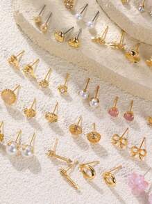 NAIZHU 30 Pairs Colorful Fashionable Cute & Sweet Style Earring Set For Girls - Multicolor - View 4