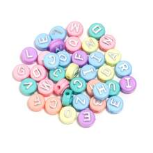 100 stuks/pak acryl platte ronde letterkralen, 10 mm, voor het maken van doe-het-zelf armbanden en kettingen