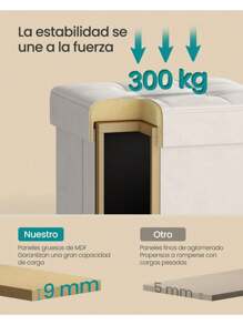 Bancos de almacenamiento y otomanas para la vuelta al cole en dormitorios - Beis - Ver 5