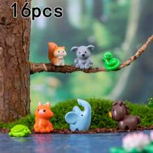 16 món đồ trang trí để bàn & dệt may > Tượng trang trí, Bộ tượng động vật bằng nhựa mini, Cảnh quan vi mô sáng tạo trang trí động vật nhỏ dễ thương, chẳng hạn như ếch, thỏ, sóc, vịt, đồ trang trí vườn cổ tích và trang trí máy tính để bàn tại nhà - Nhiều màu - Xem 8