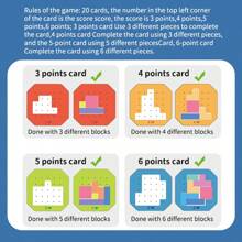 1 Set de 108 piezas de Rompecabezas + 20 cartas, Juego interactivo de bloques de construcción inteligente para múltiples jugadores, incluye una ruleta de penalización, colores de dibujos animados que estimulan el pensamiento, la lógica y la imaginación espacial, 128 piezas de rompecabezas, regalo de Acción de Gracias, Navidad, Año Nuevo, Cumpleaños, Pascua para niños
