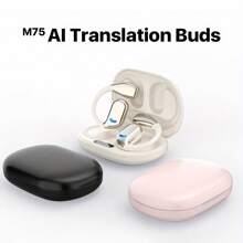 M75 [Real-Time Translation Earbuds] Two-Way Real-Time Translation Earbuds - 150 Languages And Accents Language Translation - Wireless APP Online Instant Voice Free Translation Function For Travel, Business And Study - 黑色 - 查看 8