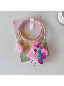 4 cái/bộ Vỏ bảo vệ bộ sạc nhanh Macaron Unicorn Series hoạt hình dễ thương, tương thích với IPhone 11 12 13 14 15 Pro Max, Quà tặng độc đáo dành cho những người đam mê Unicorn. Bao gồm Cáp sạc nhanh, Đầu sạc & Hộp bảo vệ đường truyền dữ liệu - Nhiều màu - Xem 7