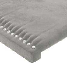 Tête de lit LED gris clair 203x16x118/128 cm velours