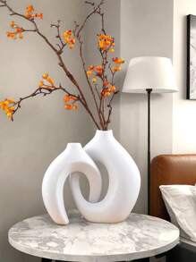 2 piezas Conjunto creativo de pareja para decoración del hogar, Jarrón de combinación de tamaño grande y mediano, Ornamento de mesa interior, Apropiado para decoración interior, Se puede usar en las cuatro estaciones