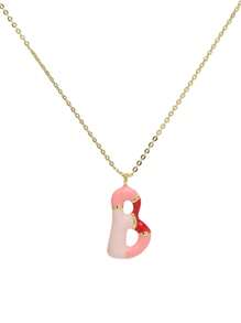 Dây chuyền chữ Dopamine dễ thương cho nữ, Nhà thiết kế người Pháp Moleubak Bubble Dome 26 Mặt dây chuyền chữ cái A-Z DIY nhiều màu sắc với chuỗi rắn tròn - vòng cổ - Xem 5