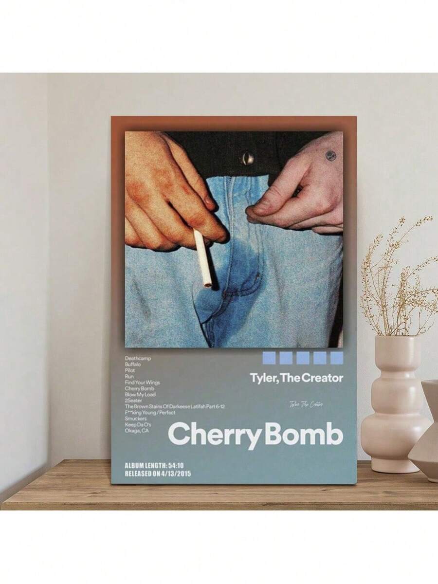 Cherry Bomb Music Album Creator Cover Poster - Wooden Frame Canvas Painting 2.25cm Piece (3) Thickness 1inch / 30, Home Gift Decoration, Room Decoration Aesthetics, Wall Decoration Art, Perfect Gift, Autumn Winter Wall Decoration, Living Room Decoration, Bedroom Decoration, Kitchen Decoration, Entrance Decoration, Bathroom Decoration, Direct Wall Painting, High-Quality Wall Painting Poster