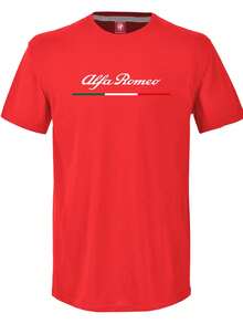 Alfa Romeo Men's Round Neck Cotton T-Shirt - Red - View 7