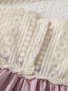 Baby Girls Rompers Lace Patchwork Round Neck Sleeveless Infant Fashion Bodysuits Jumpsuits - Purple - View 7