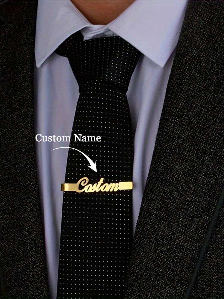 1 kẹp cà vạt khắc tên theo yêu cầu, kẹp cà vạt bằng thép không gỉ cá nhân hóa, có 2 màu cổ điển - Phụ kiện nam thanh lịch, khắc tên theo yêu cầu, món quà cá nhân hóa lý tưởng cho phù rể, đám cưới, Ngày Valentine, sinh nhật, Ngày của Cha, Ramadan, Giáng sinh, quà tặng tùy chỉnh, quà tặng cho anh ấy - Bạc - Xem 1