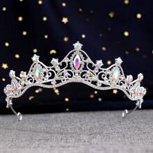 Bride Crown Stylish All-Match Rhinestone Crown, Minimalist High-End Dress Accessory, Photoshoot/Wedding Gown Hair Decor