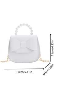 Butterfly & Pearl Decor Meisjes Stijlvolle Messenger Bag, Schattige Cross-Body Schoudertas