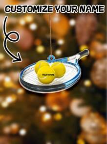 1pc Customized Acrylic Football/Baseball Shaped Keychain With Personalized Text