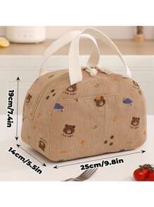 1 件装午餐袋，适用于女士男士、学生、灯芯绒午餐袋、防漏隔热柔软大号午餐冷藏袋 - 可重复使用的午餐盒，适用于办公室工作、学校野餐、海滩、学校收纳袋、教师储物袋、教室袋、教室收纳袋