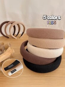 2 buc/3 buc bentițe elegante din burete de culoare solidă - accesorii de păr late pentru machiaj și spălare a feței