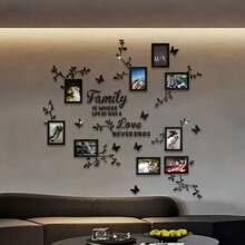 47.24 In*47.24 In Family Tree Branch Photo Frame, Puzzle Wall Sticker, Before Installation, Please Watch The Video Or Read The Instruction Manual, Do Not Estimate The Size, There Are Size Markings. Warm And Romantic Acrylic Photo Tree Home Decoration Wall Sticker: Home Is Where Life Begins, And Love Never Ends. Multiple Colors To Choose From, Easy To Stick, Removable Back Adhesive Design. Suitable For Sofa, TV, Bedroom, Foyer, New Year, Background Decoration Wall Sticker. - Multicolor - View 2