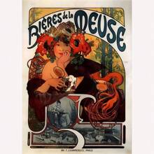 1 pieza/3 piezas Arte de pared Pósteres con opción de marco Edición de póster vintage de Alphonse Mucha Pintura en lienzo Pintura abstracta Femenina Artista Arte Decoración de sala de invitados Cuadros Vintage