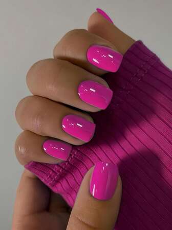 24pcs Short Square Shaped Acrylic Nails, Pressure-Sensitive, Natural Length, Gel Polish, Fashionable 2025 Autumn Color, Reusable With Protective Coating, Thickened Coffin Style Artificial Nails