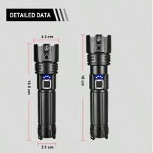 Linterna recargable LED | Linterna de 15000 lúmenes con chip XHP360 | Linterna impermeable IP67 y zoom | Linterna táctica con 5 modos de iluminación para acampada, senderismo, pesca y emergencias