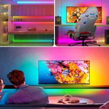 1 PC Colorful RGB-IC Light Strip For DIY, With Color Chasing Effect, USB Smart Wireless LED Light Strip Controlled By APP For Music Sync Color Changing, Suitable For TV, Computer, Bedroom, And Gaming Monitor, Home Decoration For Living Room, Halloween, Christmas, Wedding, Wall Decoration, Travel, Camping, Parties, Perfect Gift For Birthdays And Christmas