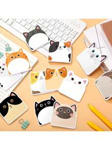 Conjunto de 12 notas adhesivas con diseños de gatos lindos, estilo Kawaii, notas adhesivas divertidas, libreta de notas adhesivas lindas para oficina, hogar, estudiantes y compañeros de cuarto, regalo ideal. Incluye 5 bolígrafos con flores y clip lindos, perfectos para estudiantes y niñas, un gran regalo para niños, amigos y novias para empezar la temporada escolar. Útiles escolares, de vuelta a clases.