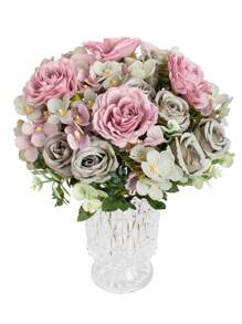 1 szt./3 szt. Kwiaty sztuczne - róża, hortensja, róża jedwabna, hortensja, sztuczne rośliny, dom, jadalnia, salon, dekoracja ogrodu zewnętrznego, sztuka wkładania kwiatów, rekwizyty fotograficzne, jesień, wiosna, wazon, ściana kwiatowa, wianek kwiatowy, bukiet ślubny, dekoracja ślubna, materiały na wianek kwiatowy DIY, materiały na dekoracje na przyjęcie urodzinowe, akcesoria do dekoracji domu, walentynki.