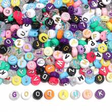 100 stuks/pak acryl platte ronde letterkralen, 10 mm, voor het maken van doe-het-zelf armbanden en kettingen