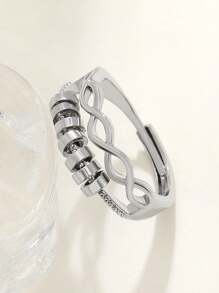 1pc Multi-Layer Rotating Spiral Kinetic Adjustable Anxiety Relief Fidget Ring, Casual Versatile Creative Design Suitable For Women Everyday Wear